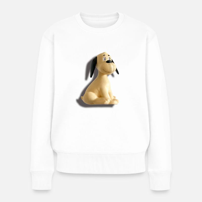 Hund Wum - 80er Trend - Frauen Premium Bio Pullover - Weiß