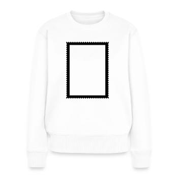 Briefmarke Rahmen für Bilder und Fotos - Frauen Premium Bio Pullover - Weiß - Vorne - Julia (174cm)