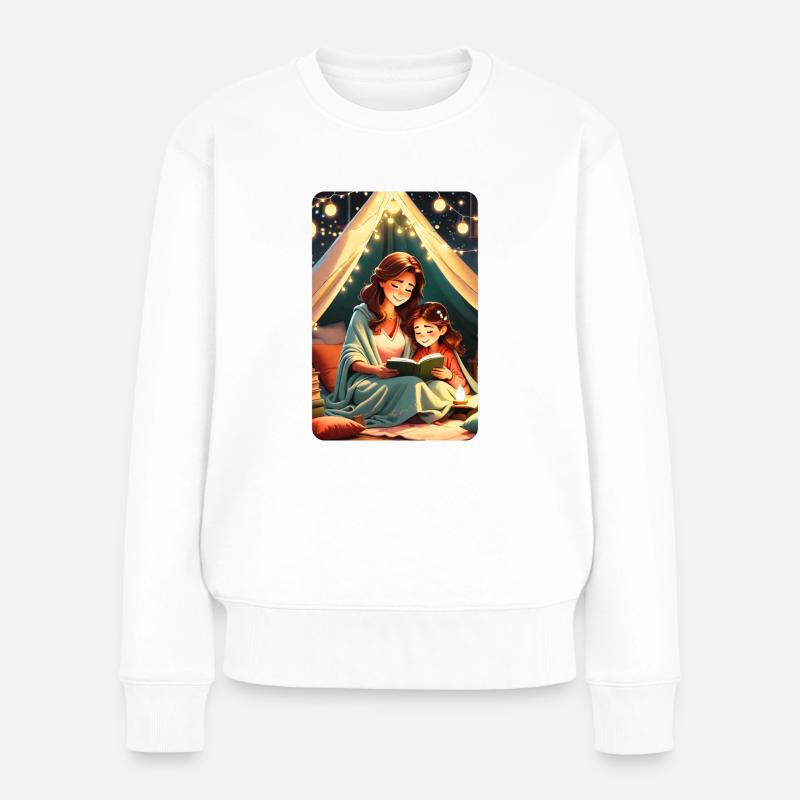 personalisiertes Design-Muttergeschenk - Frauen Premium Bio Pullover - Weiß