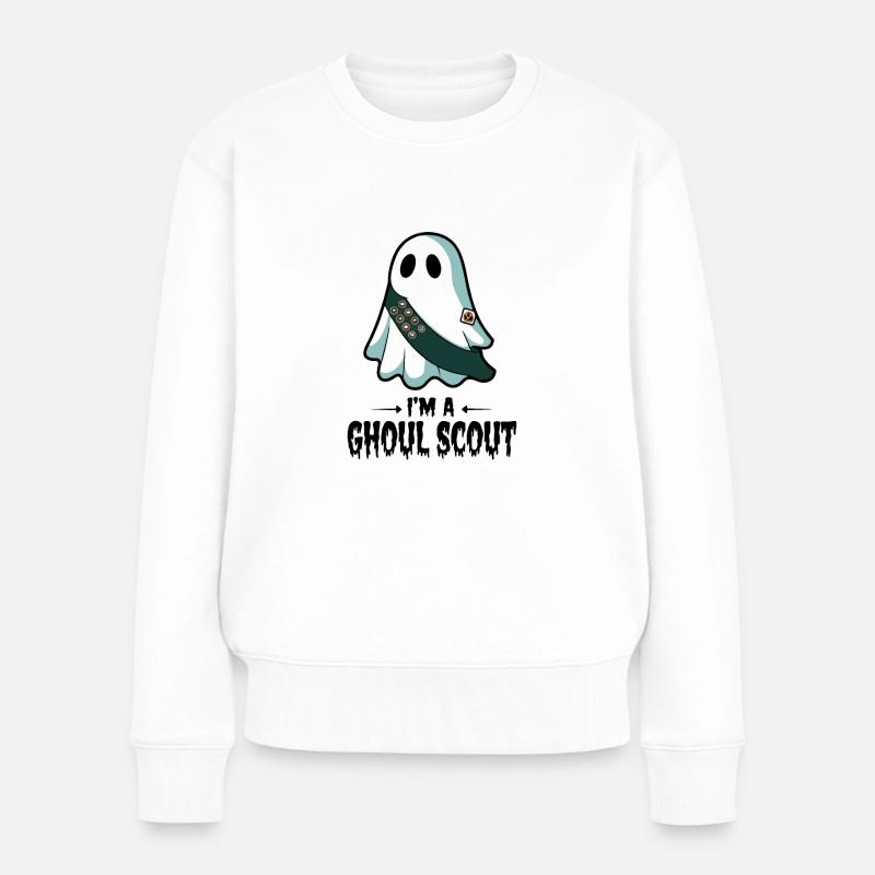 Ich bin ein Ghul-Scout - Frauen Premium Bio Pullover - Weiß