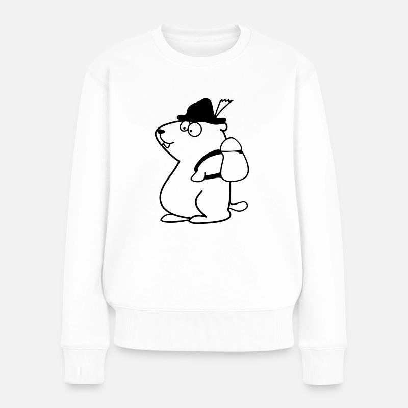Murmeltier - Frauen Premium Bio Pullover - Weiß