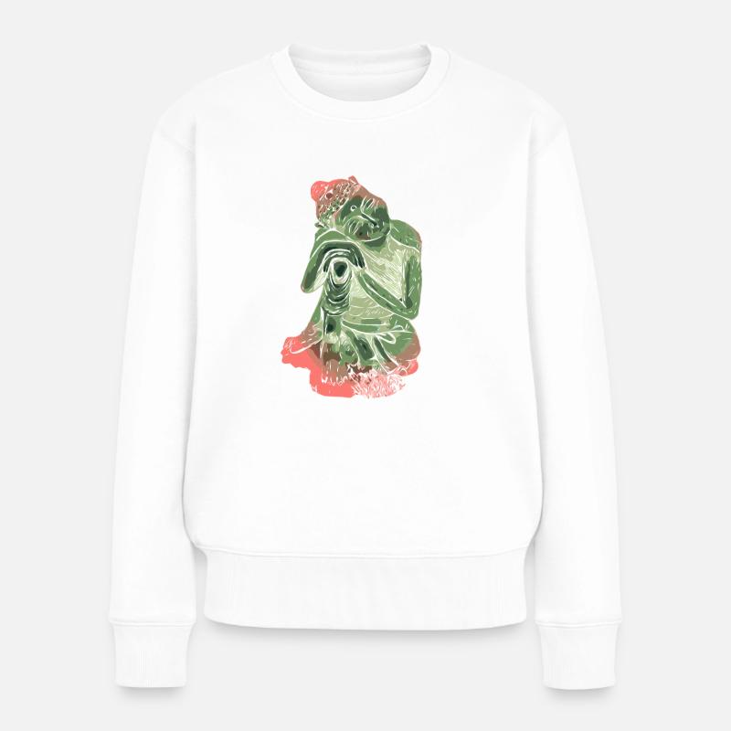 Buddha - Frauen Premium Bio Pullover - Weiß