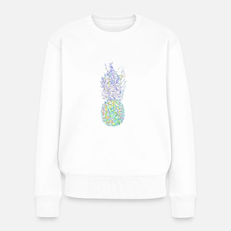 NeonAnanas - Frauen Premium Bio Pullover - Weiß