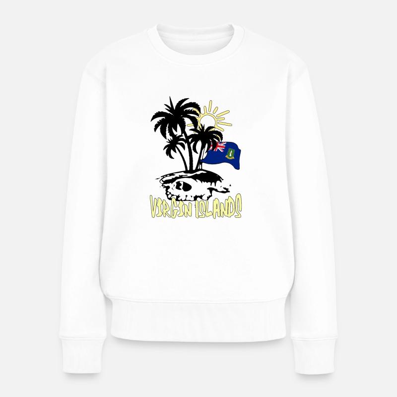 Jungfrauen Inseln - Frauen Premium Bio Pullover - Weiß