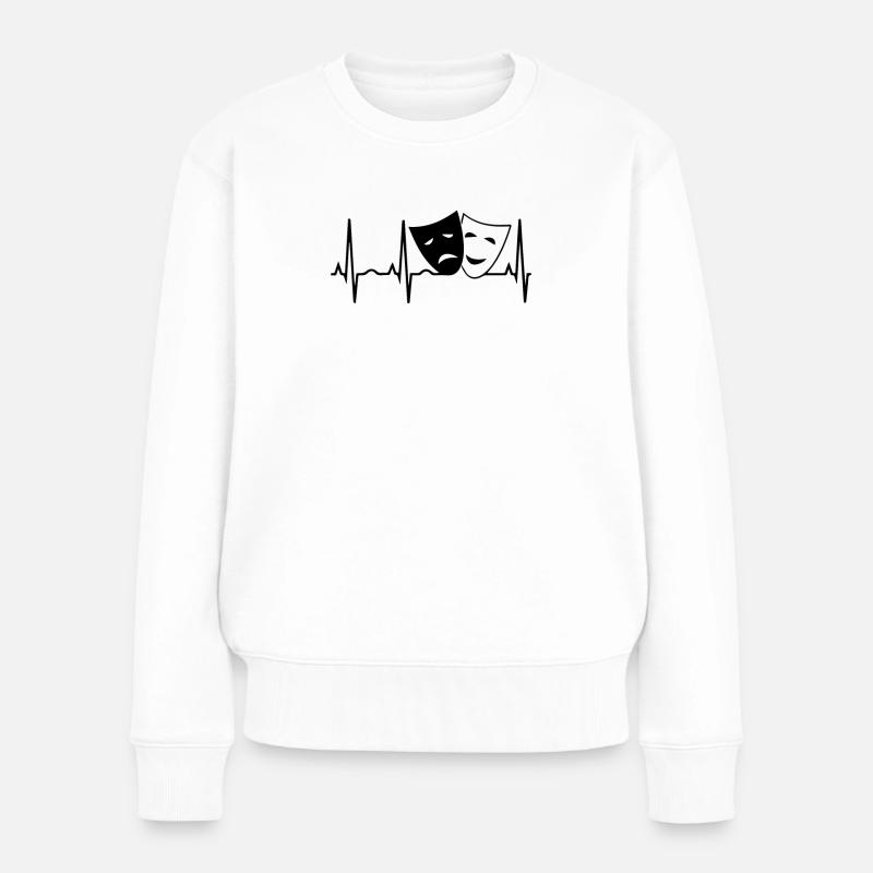 Theater Herzschlag - Frauen Premium Bio Pullover - Weiß