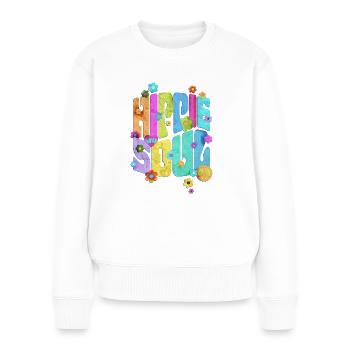 Retro Flower Power - Love Hippie Soul 1 - Women's Premium Organic Jumper - white - Front - Julia (174cm)