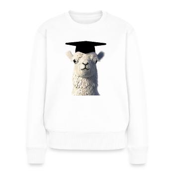 Schulabschluss Bachelor Studium Absolvent Alpaka - Frauen Premium Bio Pullover - Weiß - Vorne - Julia (174cm)