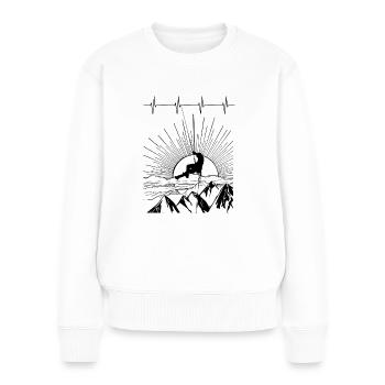 EKG Design Bekleidung für jung und Alt! - Frauen Premium Bio Pullover - Weiß - Vorne - Julia (174cm)