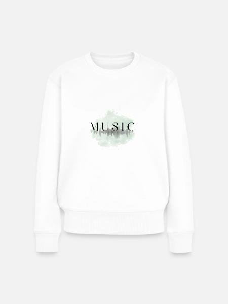 Schwingungen und Frequenzen der Musik. - Frauen Premium Bio Pullover - Weiß