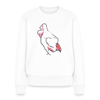 Huhn - Henne - Frauen Premium Bio Pullover - Weiß - Vorne - Julia (174cm)