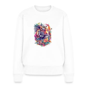 Conception de tigre - Pull Premium bio Femme - blanc - Devant - Julia (174cm)