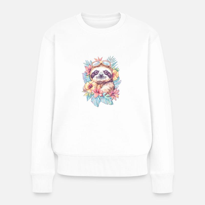 Bébé paresseux s’amuse - Pull Premium bio Femme - blanc