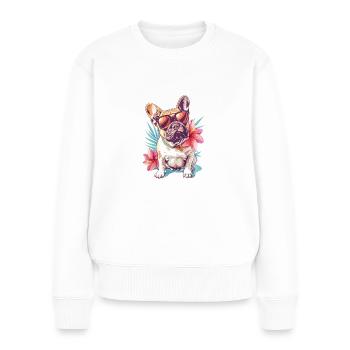 Petit ami - Pull Premium bio Femme - blanc - Devant - Julia (174cm)