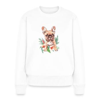 Bouledogue Français - Pull Premium bio Femme - blanc - Devant - Julia (174cm)