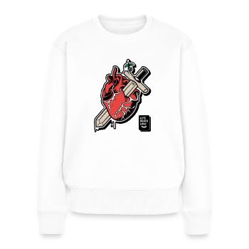 Life Death Love & Freedom - Women's Premium Organic Jumper - white - Front - Julia (174cm)