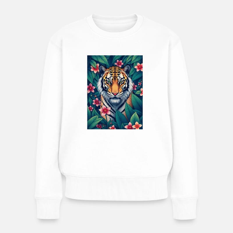 The Tiger never sleep - Frauen Premium Bio Pullover - Weiß