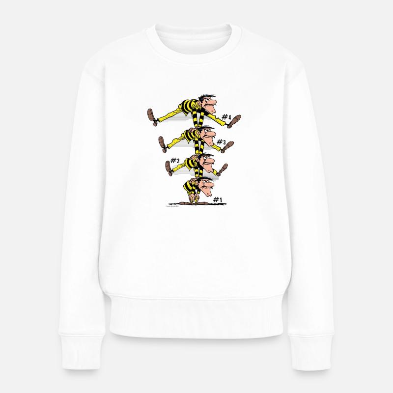 Lucky Luke Die Dalton Brüder - Frauen Premium Bio Pullover - Weiß