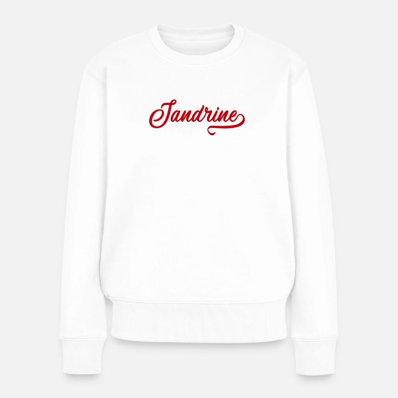 Sandrine - Prénom - Pull Premium bio Femme - blanc