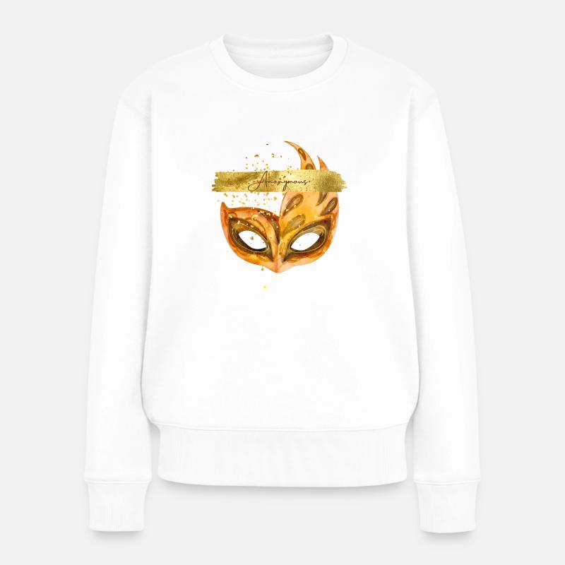 Masque anonyme. - Pull Premium bio Femme - blanc
