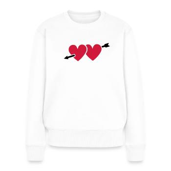 Heart Arrow 2 Hearts Love Arrowhead Couples que j'aime - Pull Premium bio Femme - blanc - Devant - Julia (174cm)