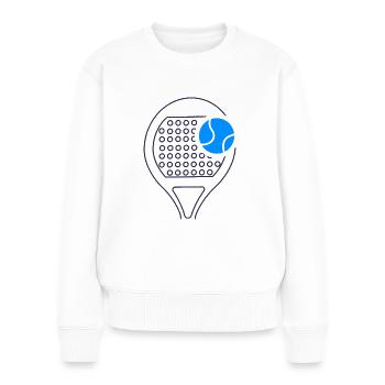 Padel tennis Joueur de Padel Raquette Padel Padel - Pull Premium bio Femme - blanc - Devant - Julia (174cm)