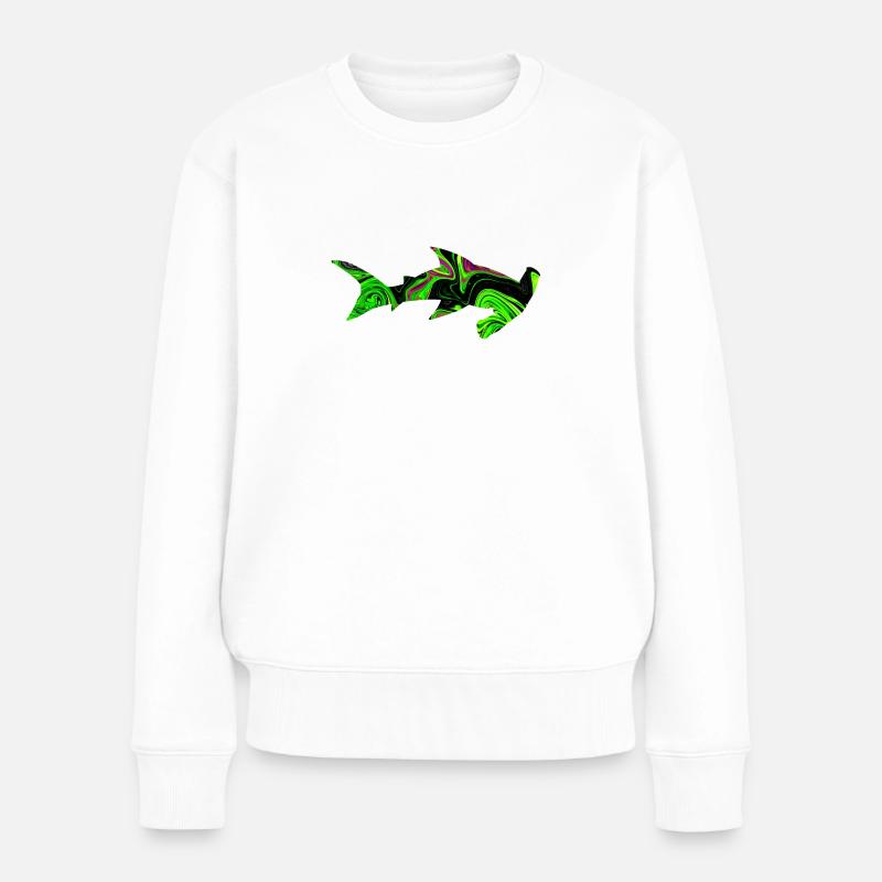 Poisson-marteau aux couleurs vives - Pull Premium bio Femme - blanc