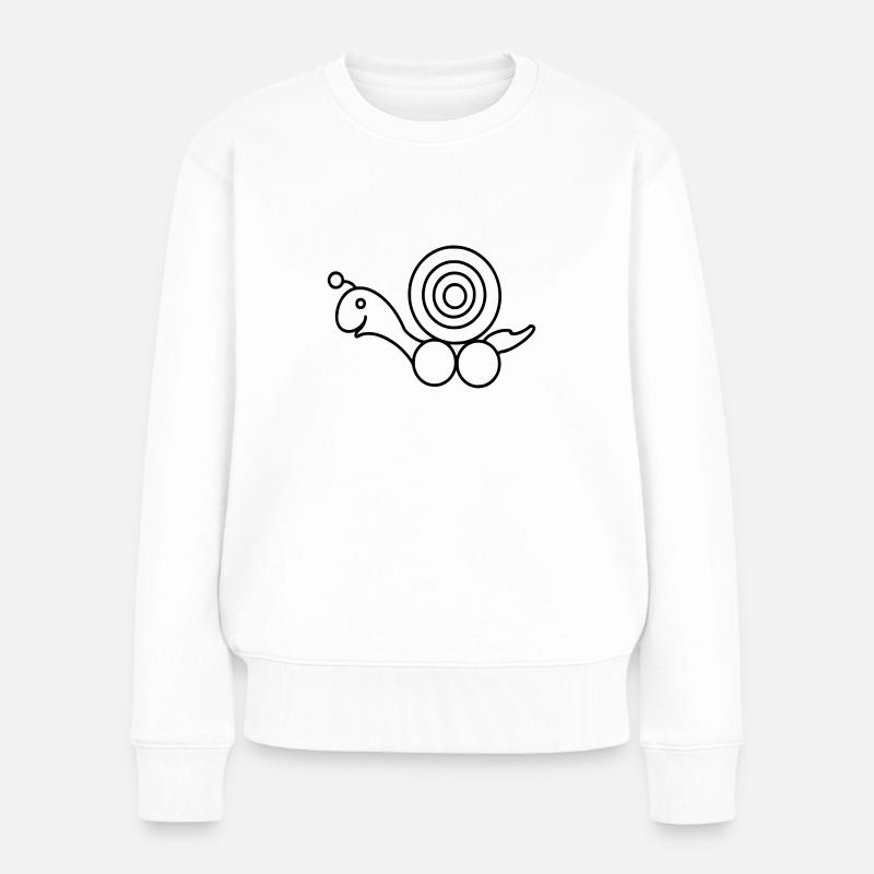 Schnecke - Frauen Premium Bio Pullover - Weiß
