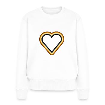Bear Heart oultine - Frauen Premium Bio Pullover - Weiß - Vorne - Julia (174cm)
