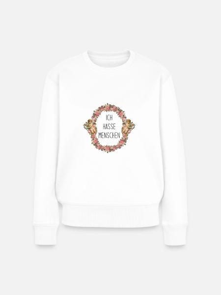Ich hasse Menschen - Frauen Premium Bio Pullover - Weiß