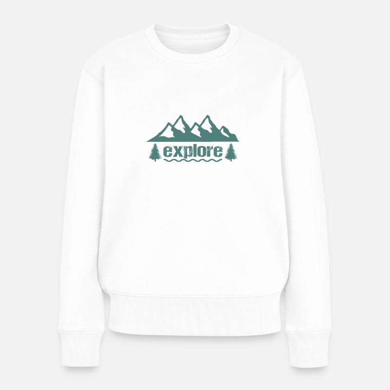 explorer - Pull Premium bio Femme - blanc