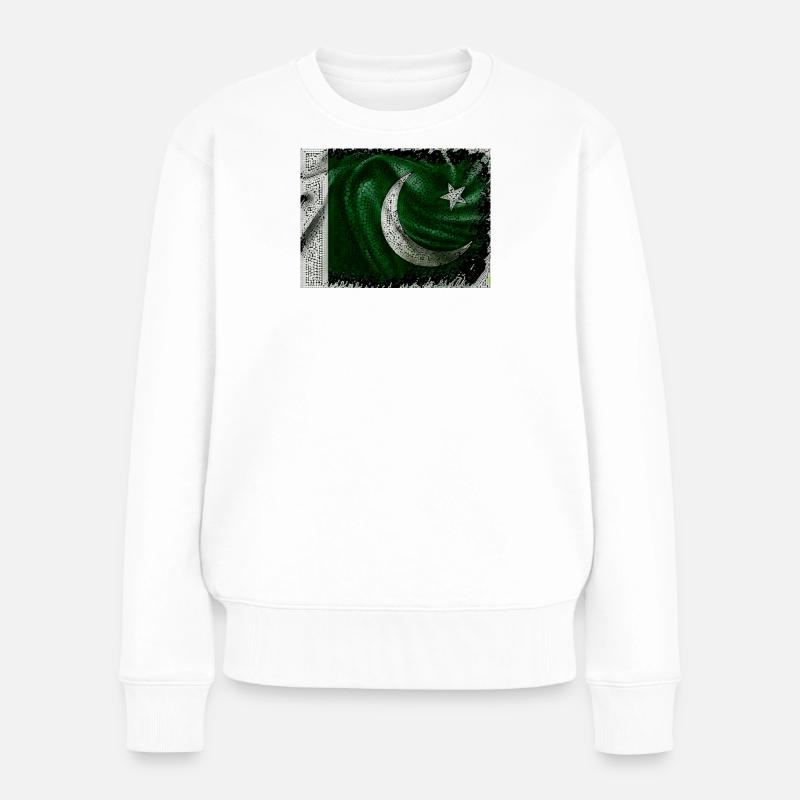 Drapeau pakistanais - Pull Premium bio Femme - blanc