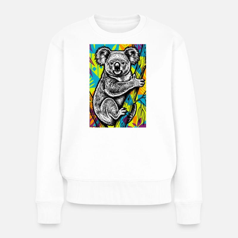 Koala - Frauen Premium Bio Pullover - Weiß