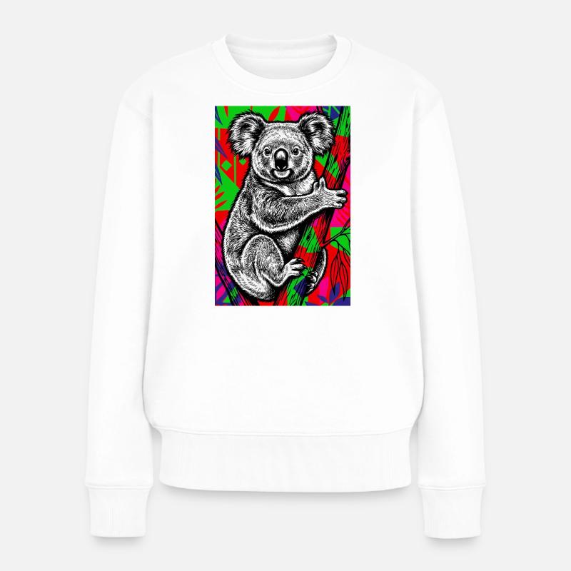 Koala - Frauen Premium Bio Pullover - Weiß