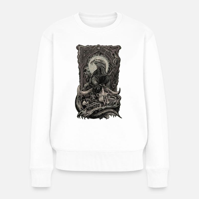 Komodo Dragon - Frauen Premium Bio Pullover - Weiß