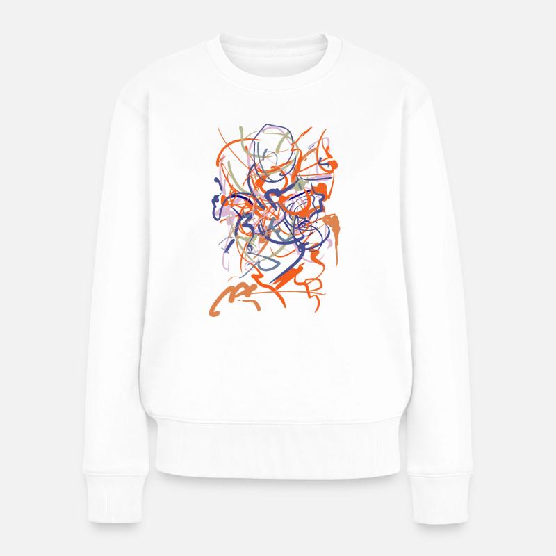 Abstrakte Kunst Muster - Frauen Premium Bio Pullover - Weiß