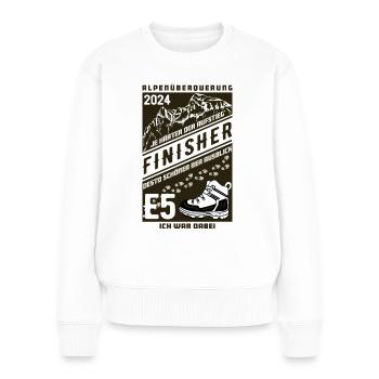 Alpenüberquerung E5 Finisher 2024 - Frauen Premium Bio Pullover - Weiß - Vorne - Julia (174cm)