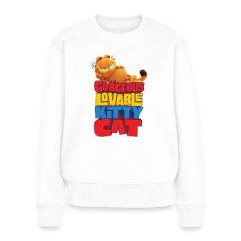 Garfield Gorgeous, Lovable Kitty Cat - Frauen Premium Bio Pullover - Weiß - Vorne - Julia (174cm)