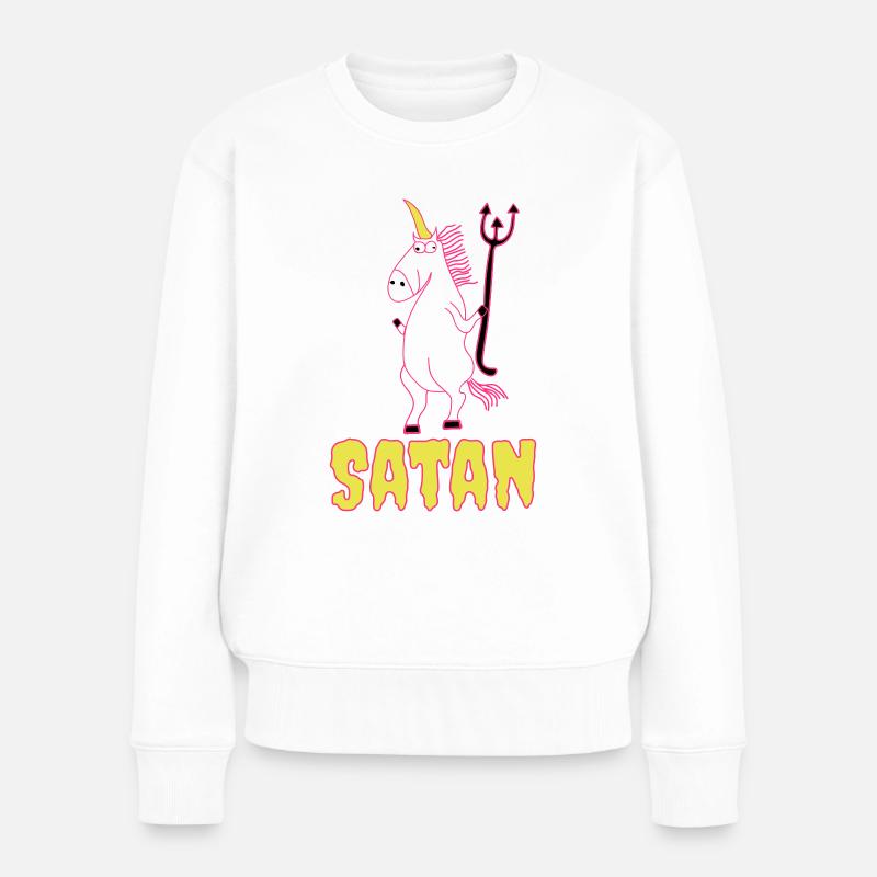 Licorne licorne mal Satan - Pull Premium bio Femme - blanc