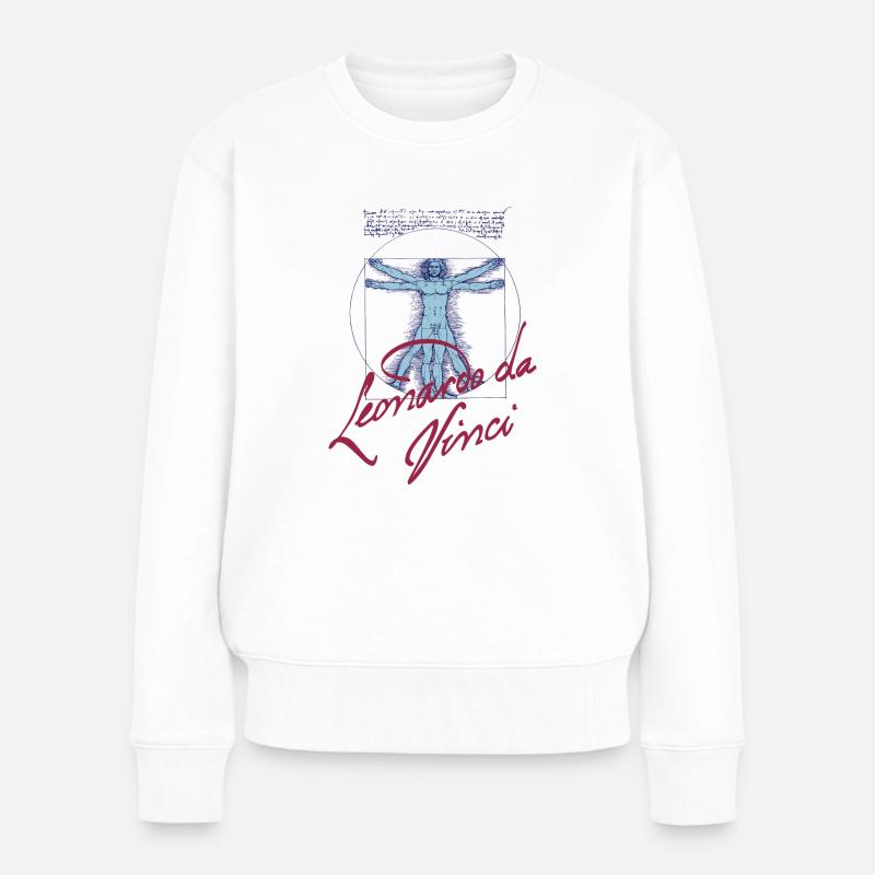 LEONARDO DA VINCI - Frauen Premium Bio Pullover - Weiß