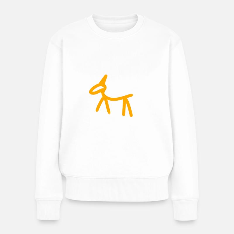 Höhlen Malerei - Frauen Premium Bio Pullover - Weiß