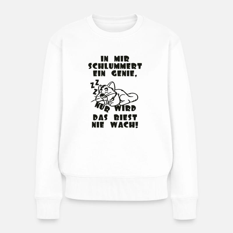 genie - Frauen Premium Bio Pullover - Weiß
