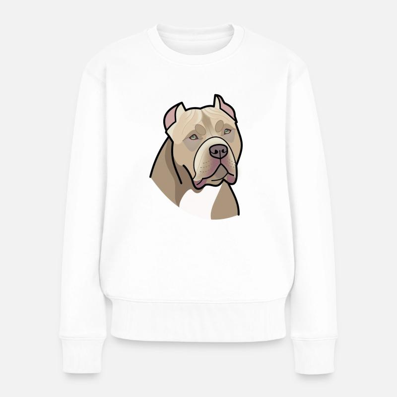 American Bully - Kopf (Farben) - Frauen Premium Bio Pullover - Weiß