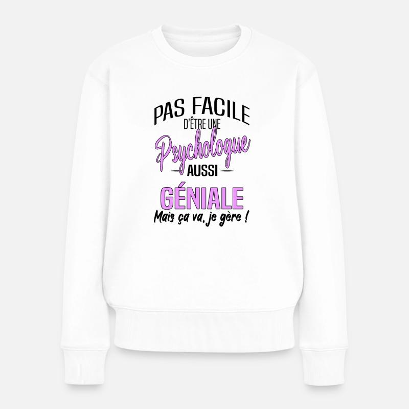 Psychologue - Pull Premium bio Femme - blanc