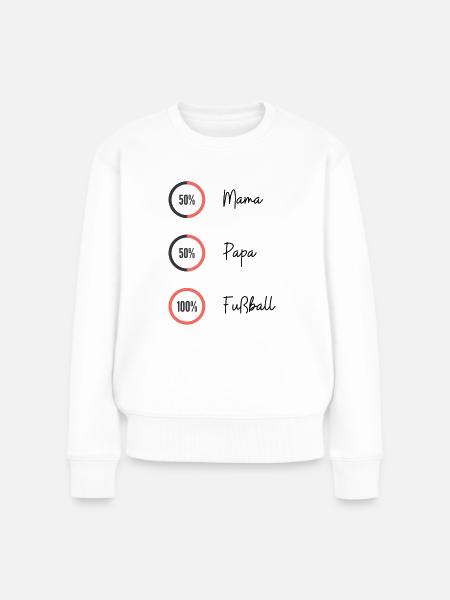 100% Fußball - Frauen Premium Bio Pullover - Weiß