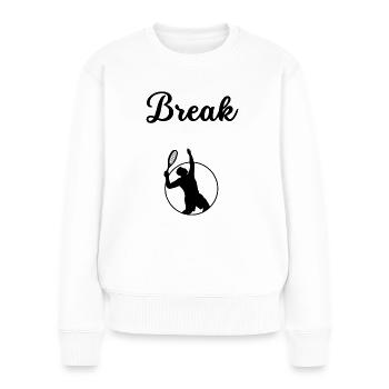 Break Tennis - Frauen Premium Bio Pullover - Weiß - Vorne - Julia (174cm)