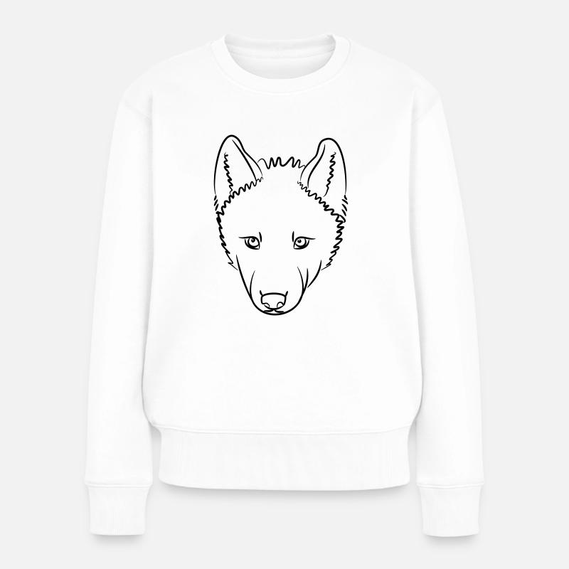 Wolf - Women's Premium Organic Jumper - white