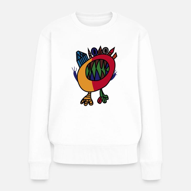 painted crystal Monster - Frauen Premium Bio Pullover - Weiß