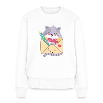 Cat Post - Women's Premium Organic Jumper - white - Front - Julia (174cm)