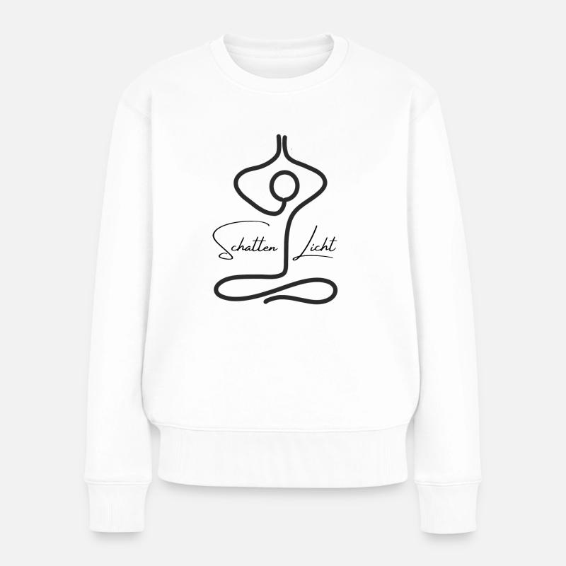 Schatten Licht - Frauen Premium Bio Pullover - Weiß