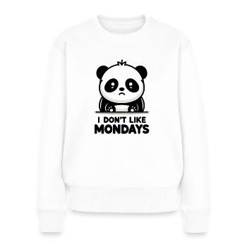 Lundi Panda - Pull Premium bio Femme - blanc - Devant - Julia (174cm)